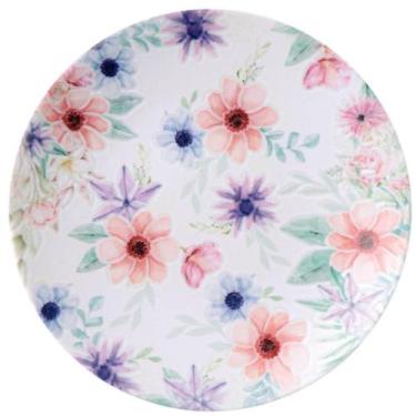 Imagem de Jogo 12 Pratos Sobremesa Porcelana 21cm Tramontina Floratta Doces Tort
