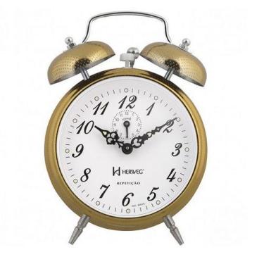 Imagem de Relógio Despertador Herweg 2380 208 Dourado Picoteado