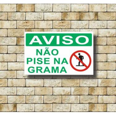 Imagem de Kit 5 Placas Não Pise Grama Com Estaca Condomínio Jardim - Costa Comun
