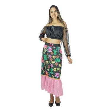 Imagem de Roupa Festa Junina Feminina Saia Longa Floral - Fantasias Carol KB, P 