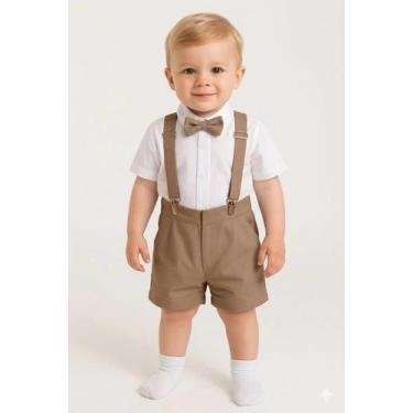 Imagem de Roupa Batizado Infantil Menino Casamento Formatura Papilloo, P, Marrom