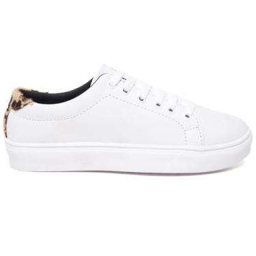 Imagem de Tênis Casual Branco Feminino Acad. Skate Sneakers Lançamento Outono In