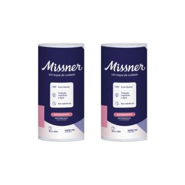 Imagem de Esparadrapo Impermeável Rosa 10cm x 4,5m Missner - Kit 2 unidades
