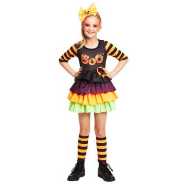 Imagem de Fantasia Vestido Bruxa Com Meias Infantil - Fantasia Super, GG