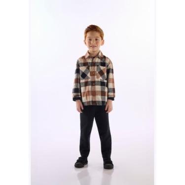 Imagem de Jaqueta Flanelada Xadrez Up Baby, Marrom