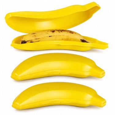 Imagem de 3 Porta Banana Pote Protetor Guardar Trabalho Escola Viagem - Plasútil