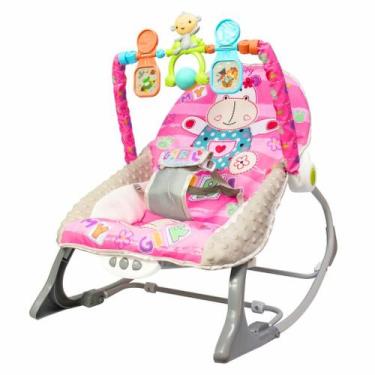 Imagem de Cadeirinha Descanso Bebe Musical Balanço Com Mobile - Kababy / Rosa