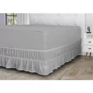 Imagem de Saia Box Solteiro 0,88x1,88x35cm Realce Premium Cinza Escuro - Sultan