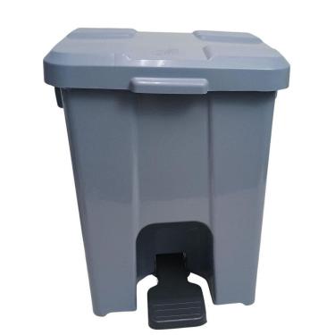 Imagem de Cesto com Pedal P15C 15L Polipropileno Quadrado Cinza JSN