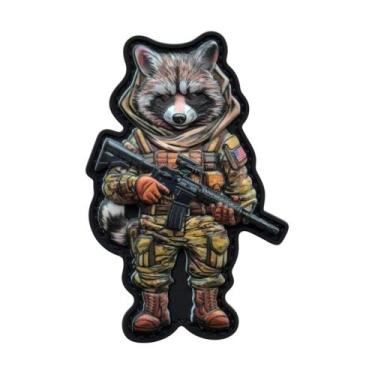 Imagem de Patch de PVC Tático de Guaxinim 5 x 8 cm Resistente - Marca Própria