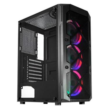 Imagem de Gabinete Gamer K-Mex 02C5 - Vidro Temperado - 3 Coolers - ATX - Preto 