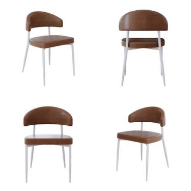 Imagem de Cadeira Bless Fixa com 4 Pés 55 x 52,5 x 77,5 cm com 4 Unidades Marrom