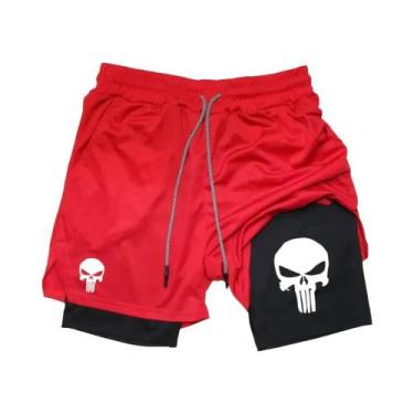 Imagem de Shorts Esportivos Masculinos 2 Em 1 De Secagem Rápida Com Bolsa Para C