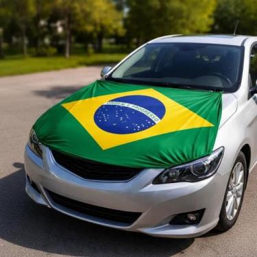 Imagem de Bandeira Brasil Capô Carro Copa Do Mundo Seleção Em Estoque - Rick Imp