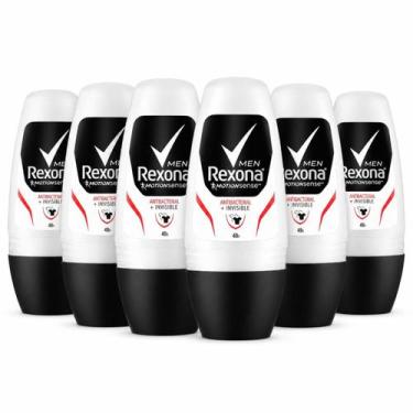 Imagem de Kit 6 Desodorante Rollon Rexona Antibacterial + Invisible 50ml