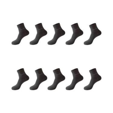 Imagem de Meias Masculinas De Fibra De Bambu, 10 Pares, Preto, Branco, Antibacte