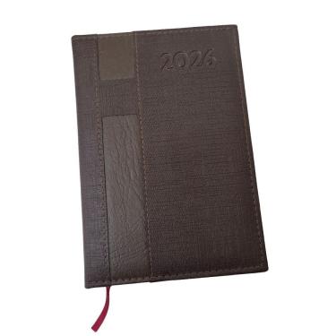 Imagem de Agenda OEM Diária 2026 com Suporte para Caneta 352 Páginas 14x20cm Linho Marrom