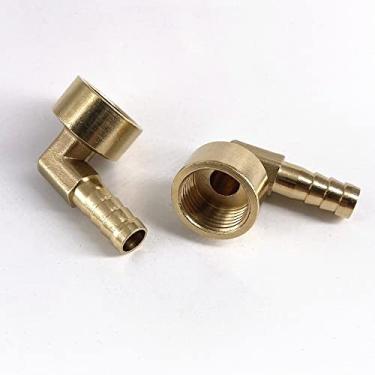 Imagem de 1/4 '3/8' 1/2 'Fêmea Para 6 8 10 12 14 16mm Farpa de mangueira Cotovelo de cauda de latão 90 graus Adaptador de acoplador Conector Água Gás Óleo, 3/8 ", Farpa de 6 mm