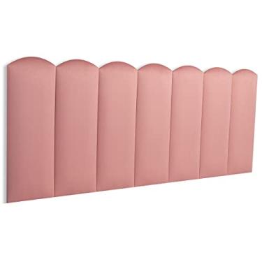 Imagem de Cabeceira Casal Modulada Nuvem Cama Box 140 Cm x 60 Cm Blu Interiores Cor:VELUDO Rosé