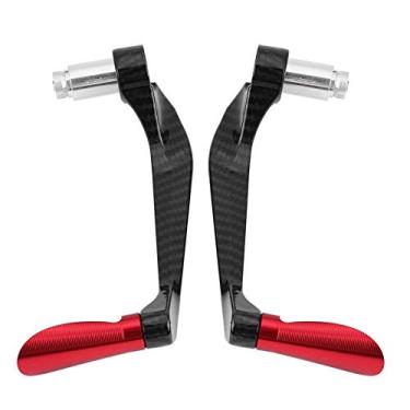Imagem de Embreagem de freio de motocicleta de 22 mm / 7/8 polegadas, alavancas de liga de alumínio de fibra de carbono, proteção para guidão (vermelho)