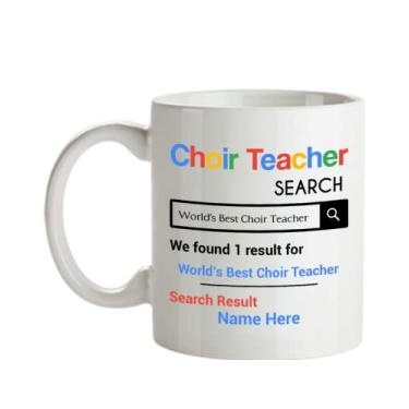 Imagem de Caneca personalizada de professor de coral - Presentes personalizados para professores - Caneca de café de 325 ml - Personalizada com o nome do seu professor de coral