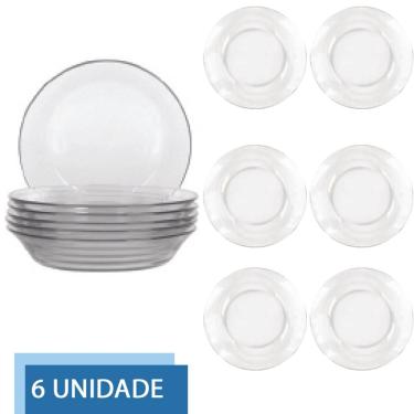 Imagem de Jogo 6 Prato 19,6cm Redondo Fundo Para Sopa Refeição Duralex