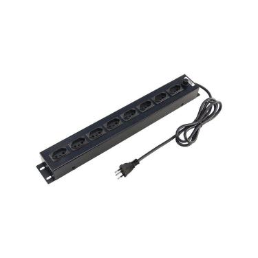 Imagem de Régua Extensora Force Line 20A 8 Tomadas Bivolt para Rack Padrão 19 Polegadas