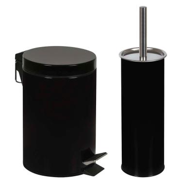 Imagem de Conjunto Ágata Lixeira 3 Litros e Escova para Higienização de Vaso Sanitário Pre