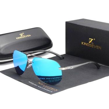 Imagem de Óculos de Sol Masculino Estilo Piloto Kingseven Polarizados Classico Aviador 