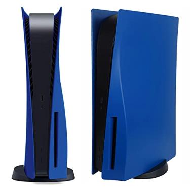 Imagem de Capa para PlayStation 5 edição de disco, painéis para console PS5, acessórios para placa, protetor de placa de substituição com proteção contra poeira e riscos – disco, azul