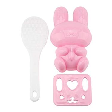 Imagem de Molde de Arroz de Sushi Onigiri, Molde de Bola de Arroz, 3 pcs Grau Alimentar PP Desenhos Animados Coelho Molde de Arroz de Sushi Artesanato DIY Molde de Bola de Arroz Onigiri Onigiri (pink)