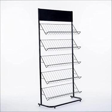 Imagem de Revisteiro com 5 bandejas e testeira (Preto)