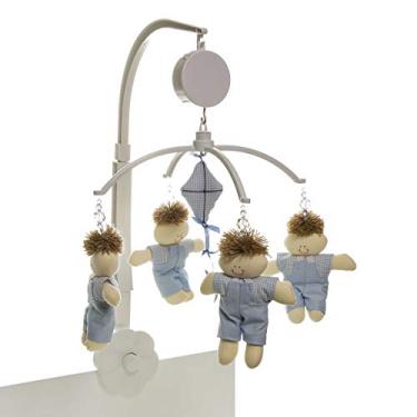 Imagem de Potinho de Mel Móbile Musical Bonequinho Berço Quarto Bebê Menino Azul