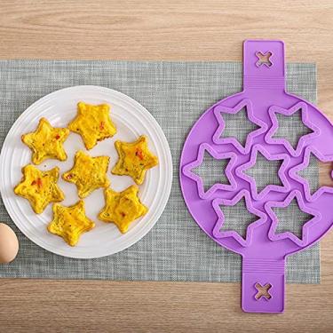 Imagem de Molde antiaderente para panquecas anel de silicone molde de ovo frito reutilizável para panqueca anel de ovo de cozinha ferramentas de cozimento (formato de estrela)