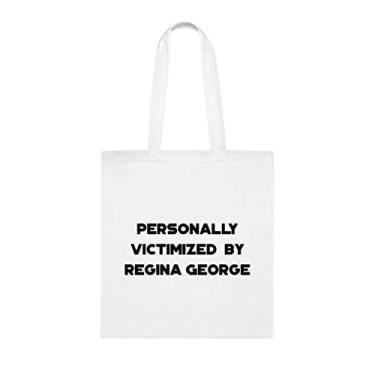 Imagem de Sacola pessoalmente vitimizada por Regina George, presente divertido, bolsa de ombro, bolsas reutilizáveis, ideia de presente de cesta de Natal de aniversário, Branco
