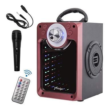 Imagem de JMFinger Alto-falante Bluetooth portátil com subwoofer, ricos graves, sem fio, estéreo, para ambientes externos, luzes para DJ, microfone, gravação, MP3/USB/SD, bateria recarregável integrada