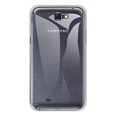 Imagem de Capa para Samsung Galaxy Note 2 N7100, capa traseira de TPU macio à prova de choque silicone anti-impressões digitais capa protetora de corpo inteiro para Samsung Galaxy Note 2 N7100 (5,50 polegadas) (transparente)