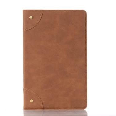 Imagem de ZiEuooo Capa protetora de couro retrô requintada para tablet Samsung Galaxy Tab S3 S4 S5e S6 Lite S7 Plus FE A7 Lite A 8.0 A 10.5 A 10.1 polegadas (marrom claro, Tab A7 Lite 8.7 2021 T220 T225)