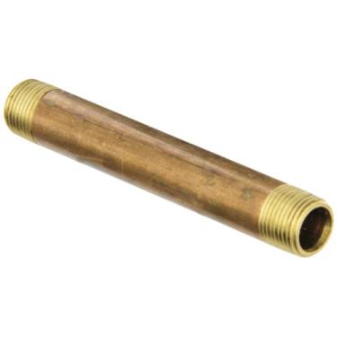 Imagem de (1 cm) - Anderson Metals 38300 Encaixe de tubo de latão vermelho sem chumbo, bico NPT 3/8 x 3/8 macho, comprimento 4-1/2