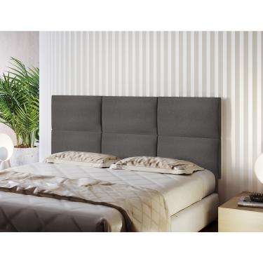 Imagem de Painel Estofado Casal San Miguel Rufato - Linho Grafite