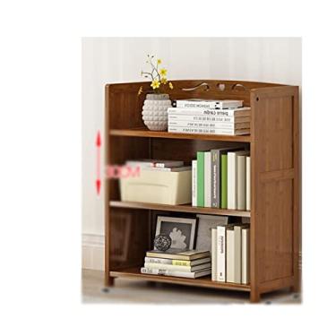 Imagem de KIZQYN Estante de madeira prateleiras de madeira industrial estreita moderna estante de madeira, moldura de unidade de armazenamento pequena para escritório em casa estante pequena (tamanho: 1)