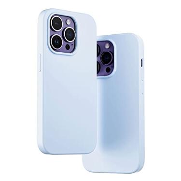 Imagem de Capa para iPhone 14/14 Pro/14 Plus/14 Pro Max, silicone transparente, antiamarelamento, atualizado, resistente com capa à prova de choque, azul, 14 Plus 6,7 polegadas