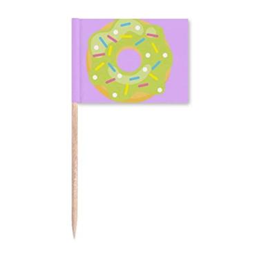 Imagem de Palito de dente verde rosquinha sobremesa doce comida bandeira marcador decoração de festa