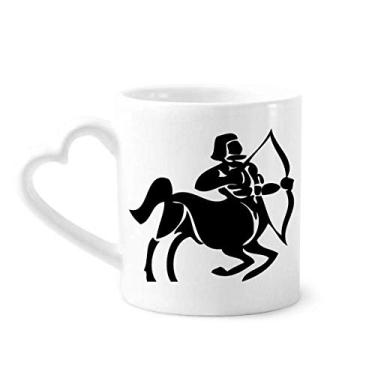 Imagem de Caneca Constelação Sagitário Signo do Zodíaco Caneca Café Cerâmica Copo de Coração de Vidro