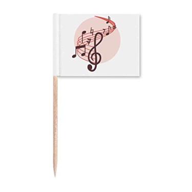 Imagem de Notas musicais Movg em forma redonda vermelho marcadores marcadores decoração de festa