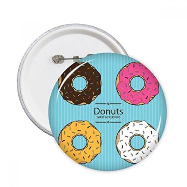 Imagem de Broche redondo de quatro cores, rosquinha, sobremesa, doce, broches, emblema, acessório, decoração, 5 peças