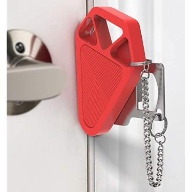 Imagem de Fechadura de porta portátil, fechaduras de porta de viagem para quartos de hotel, fechaduras de apartamento, trava de segurança doméstica, trava de porta extra de dentro para viajantes, fechadura