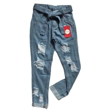 Imagem de Calça Jeans Meninas Juvenil Com Cordão Com Laycra Tam 10 12 14 E 16 An