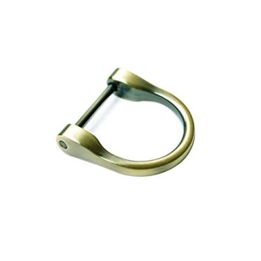 Imagem de Anel em formato de ferradura D Bobeey, 4 peças, formato D, anéis em formato de U, parafuso em formato de ferradura em formato de ferradura D anel DIY bolsa de couro para artesanato acessórios BBC6, Brushed Brass, 1''