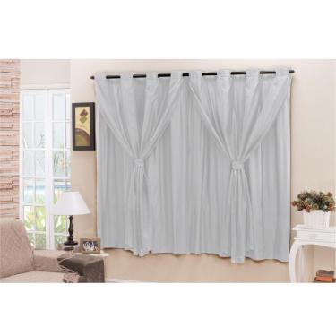 Imagem de Cortina Blackout Blecaute Pvc com Voil Tecido 2,80 M X 1,60 M em 4 Opções de Cores - Casa Dona
